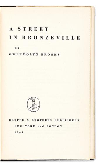 Brooks, Gwendolyn (1917-2000) A Street in Bronzeville, First Edition.